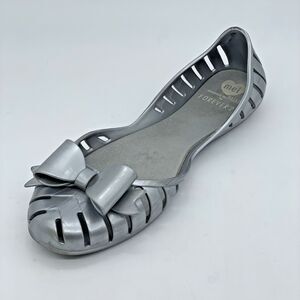 Mel by Melissa X Forever 21 Shoes Silver Flats Bow Ties Women’s 8 Grey Comfort